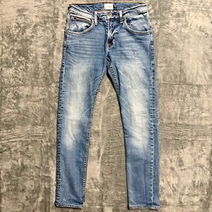 Hudson Jeans Sz 28 Skinny Stretch Blue Distressed Denim Low Rise Y2k Streetwear